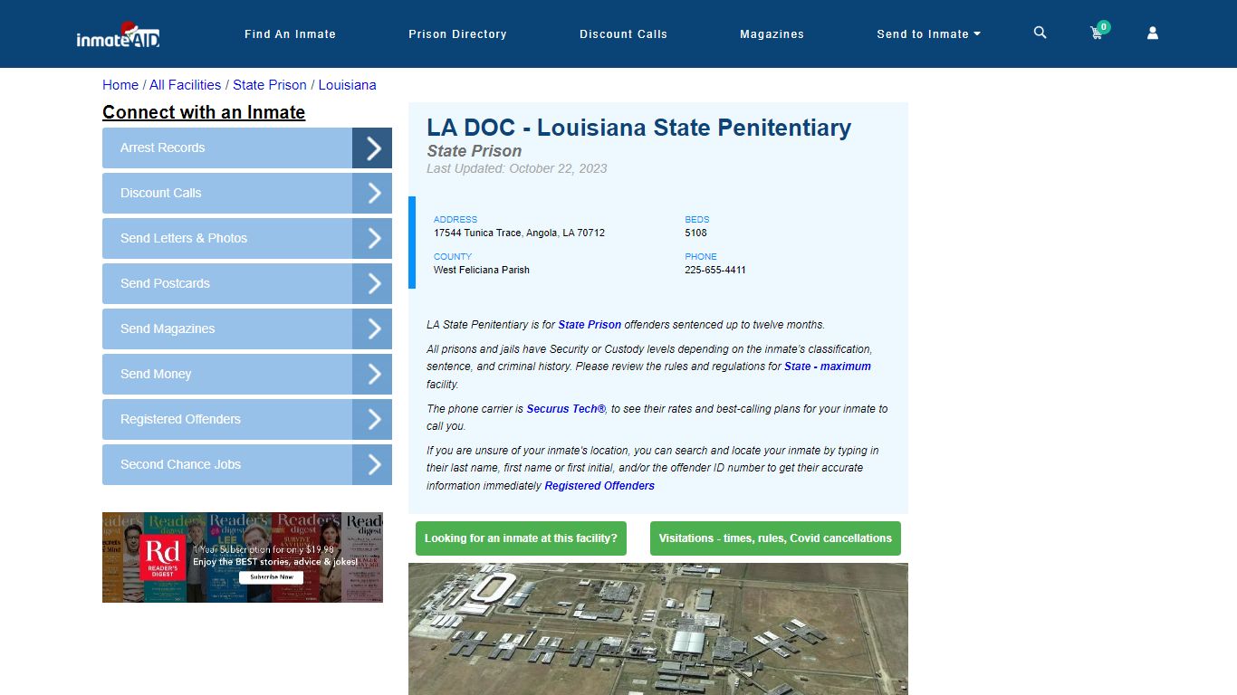 LA DOC - Louisiana State Penitentiary & Inmate Search - Angola, LA
